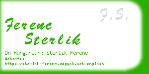 ferenc sterlik business card